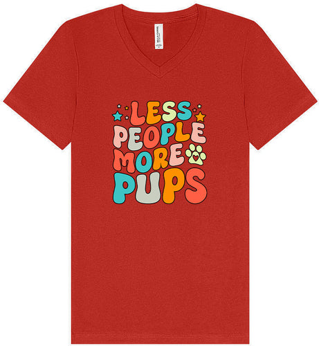 Less People, More Pups Unisex V-Neck Shirt