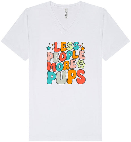 Less People, More Pups Unisex V-Neck Shirt