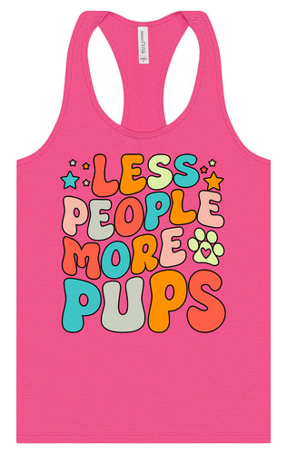 Less People, More Pups Women's Racerback Tank