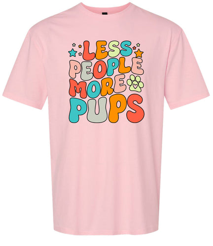 Less People, More Pups Adult Gildan Soft Shirt