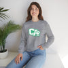 California Embroidered Crewneck Sweatshirt — Green Vintage 'CA' Paw Logo