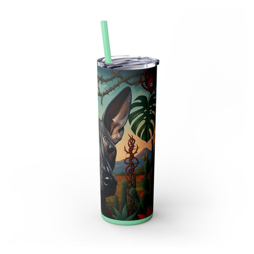 Skinny Tumbler with Straw – 20 oz Stainless Steel Cup