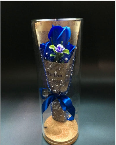 Permanent Flower Cylinder Cork Glass Vase Wish Dry Flower Diy Vase Desktop Decoration