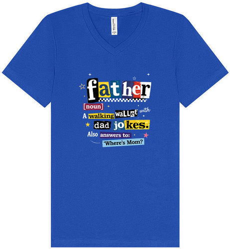Dad with Wallet and Jokes Unisex V-Neck Shirt