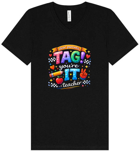 Tag You're It! Unisex V-Neck Shirt