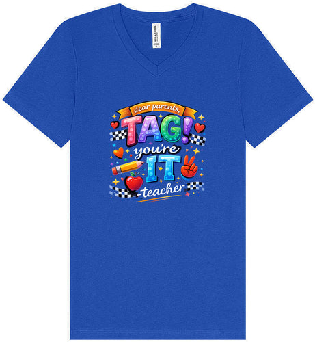 Tag You're It! Unisex V-Neck Shirt