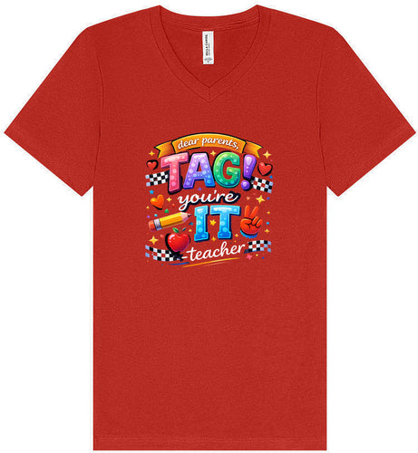 Tag You're It! Unisex V-Neck Shirt