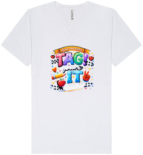 Tag You're It! Unisex V-Neck Shirt