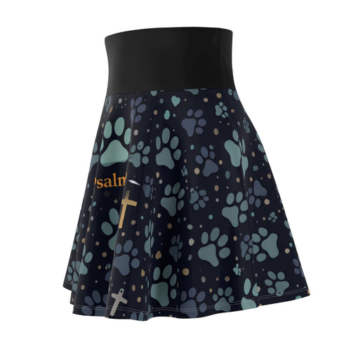 Faith & Paw Prints Women's Skater Skirt — AOP Christian Pet Lover Skirt