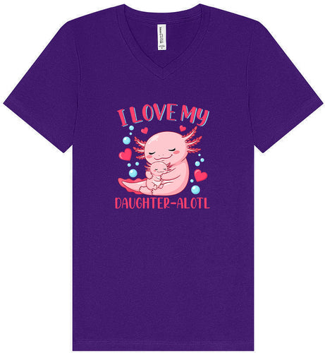 Love My Daughter Alotl Unisex V-Neck Shirt