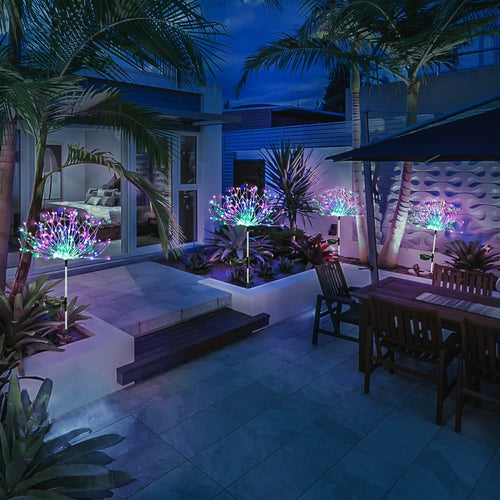 Solar Fireworks Ground Lamp Outdoor Garden Courtyard Holiday