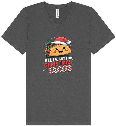 Tacos for Christmas Unisex V-Neck Shirt