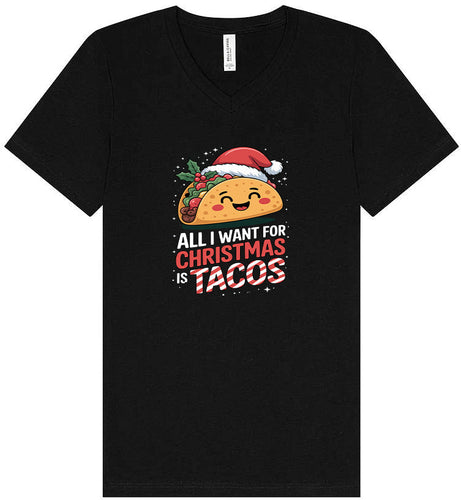 Tacos for Christmas Unisex V-Neck Shirt