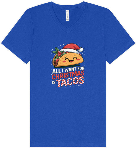 Tacos for Christmas Unisex V-Neck Shirt