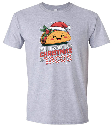 Tacos for Christmas Adult Gildan Soft Shirt