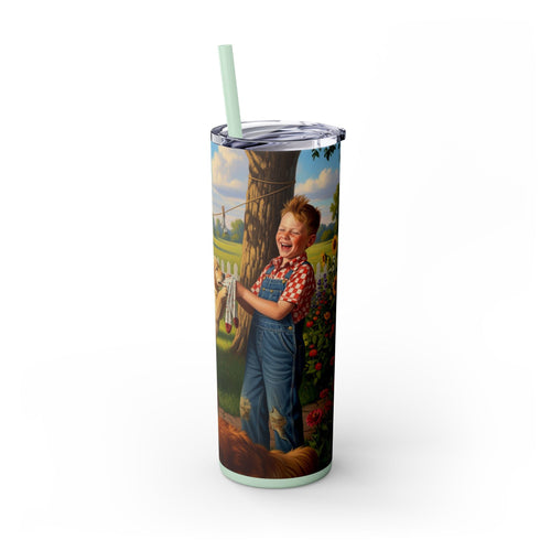 Skinny Tumbler with Straw – 20 oz Stainless Steel Cup