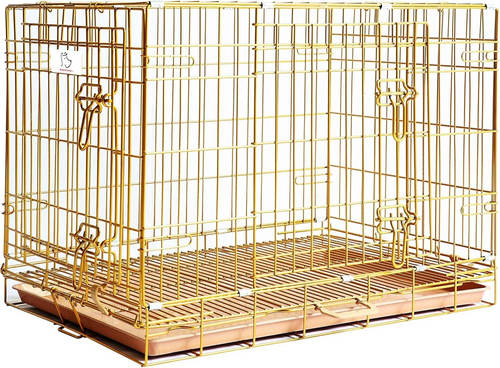 24-42 Collapsible Copper Gold Dog Crate GLD24-42
