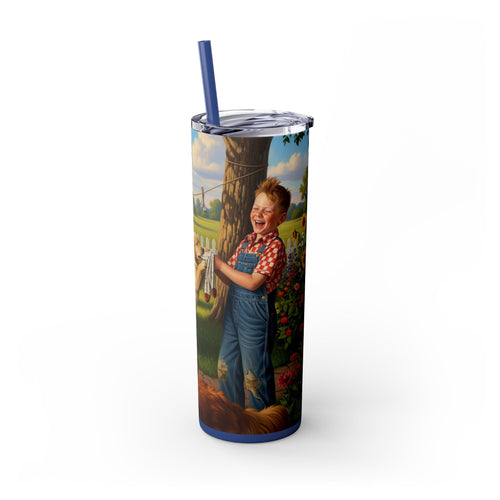 Skinny Tumbler with Straw – 20 oz Stainless Steel Cup