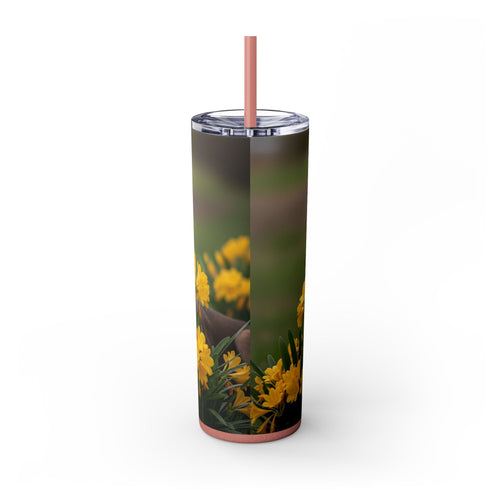 Skinny Tumbler with Straw – 20 oz Stainless Steel Cup
