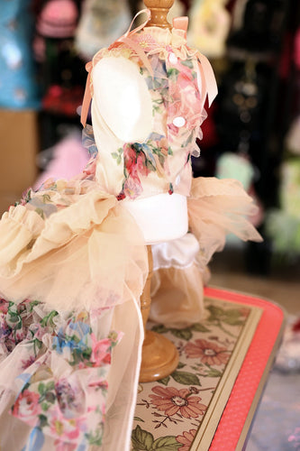 Floral Princess Dog Dress Ball Gown Trailing