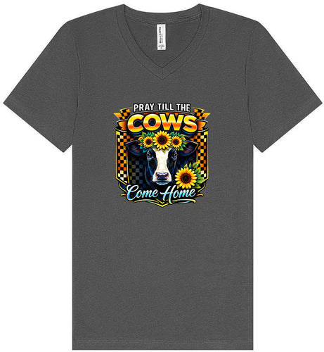Pray til the Cows Come Home Unisex V-Neck Shirt