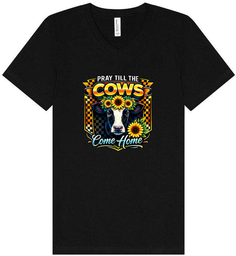 Pray til the Cows Come Home Unisex V-Neck Shirt