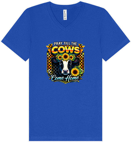 Pray til the Cows Come Home Unisex V-Neck Shirt