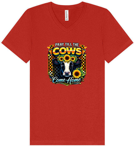Pray til the Cows Come Home Unisex V-Neck Shirt