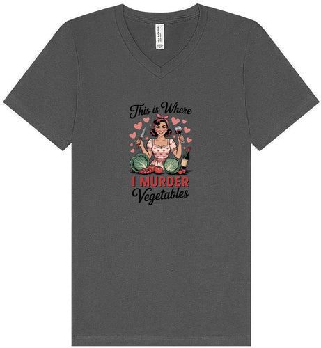 I Murder Vegetables Unisex V-Neck Shirt