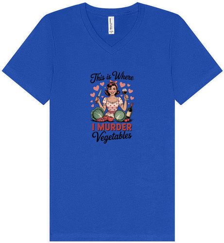 I Murder Vegetables Unisex V-Neck Shirt