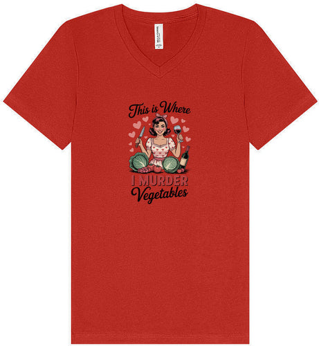 I Murder Vegetables Unisex V-Neck Shirt