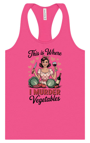 I Murder Vegetables Women's Racerback Tank