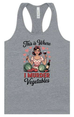 I Murder Vegetables Women's Racerback Tank