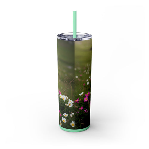 Skinny Tumbler with Straw – 20 oz Stainless Steel Cup