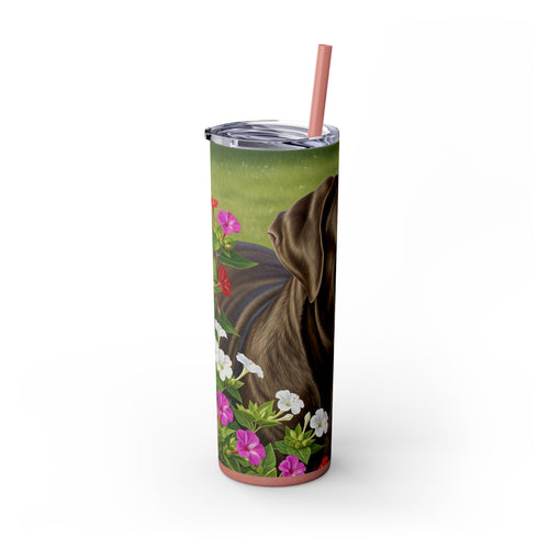 Skinny Tumbler with Straw – 20 oz Stainless Steel Cup