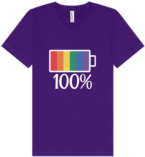 Pride Battery Charged Unisex V-Neck Shirt