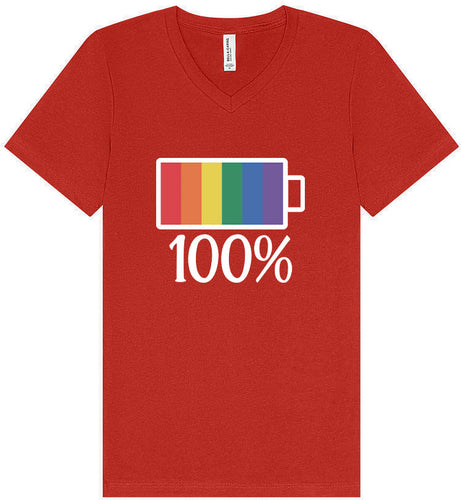 Pride Battery Charged Unisex V-Neck Shirt