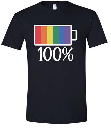 Pride Battery Charged Adult Gildan Soft Shirt
