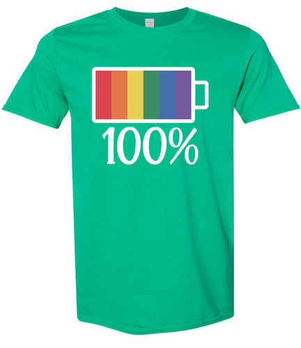 Pride Battery Charged Adult Gildan Soft Shirt