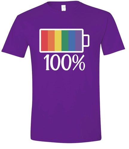 Pride Battery Charged Adult Gildan Soft Shirt