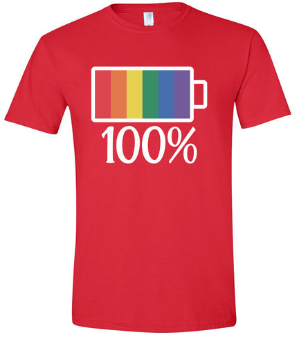 Pride Battery Charged Adult Gildan Soft Shirt
