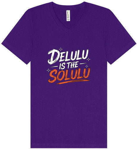 Delulu is the Solulu Unisex V-Neck Shirt