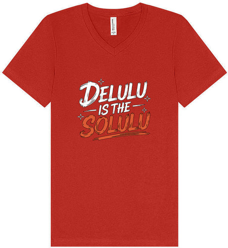 Delulu is the Solulu Unisex V-Neck Shirt