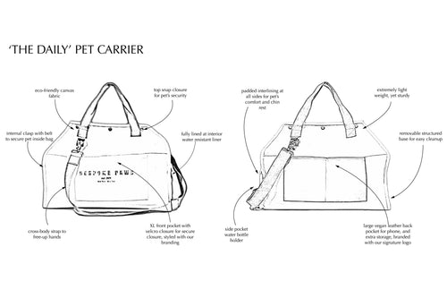 'The Daily' Packable Pet Carrier-M-Black