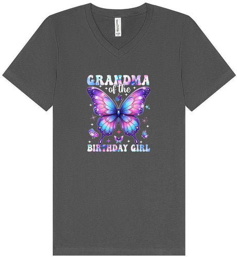 Grandma of the Birthday Girl Unisex V-Neck Shirt