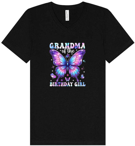 Grandma of the Birthday Girl Unisex V-Neck Shirt