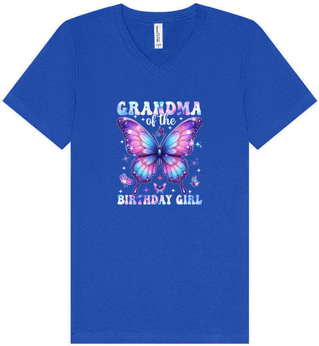 Grandma of the Birthday Girl Unisex V-Neck Shirt