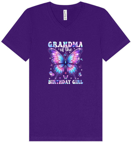 Grandma of the Birthday Girl Unisex V-Neck Shirt