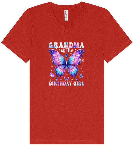 Grandma of the Birthday Girl Unisex V-Neck Shirt