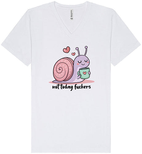 Not Today Snail Unisex V-Neck Shirt